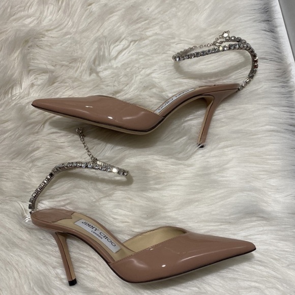 New Jimmy Choo Saeda Crystal ankle strap pointed toe pump size 36EU - Picture 5 of 15
